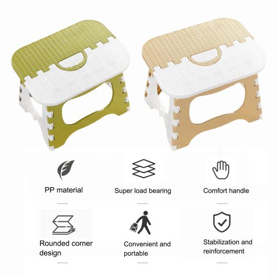 Plastic Folding Stool with Handle Portable Lightweight Heavy Duty Outdoor Camping Hunting