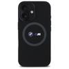 Bmw Bmhmp16S23Srok Iphone 16 6.1        Czarny/Black Hardcase M Silicone Printed Ring Magsafe