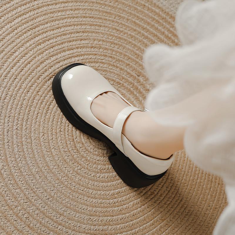 Туфли-лодочки на платформе и высоком каблуке, женские, весна и лето, новые, универсальные, с открытым верхом, французский толстый каблук, круглый носок, ремешок с пряжкой, одинарные