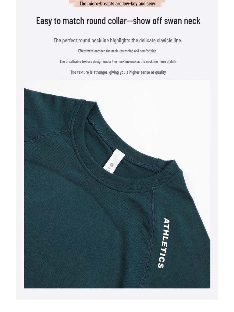 Женская быстросохнущая футболка для йоги и бега - Летняя эластичная посадка для фитнеса и пилатеса