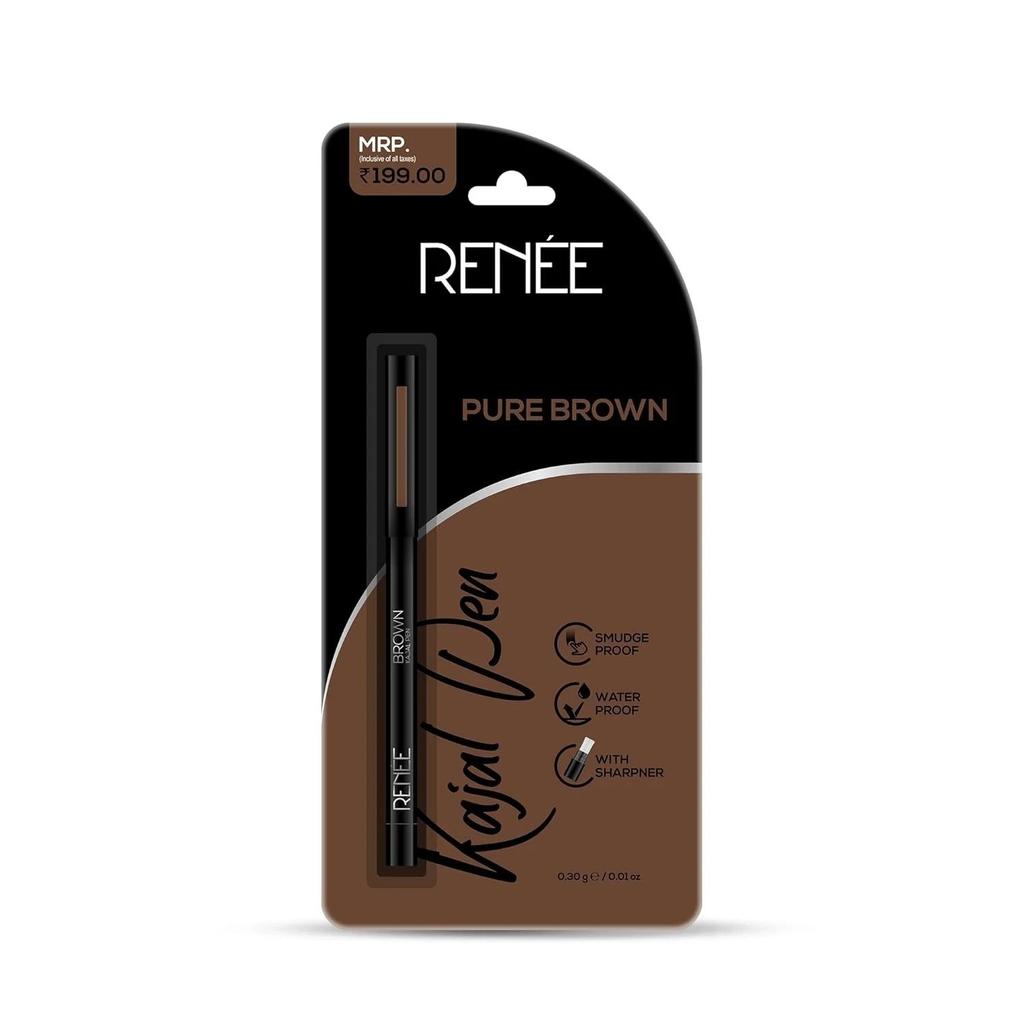RENEE Pure Brown Kajal Pen with Sharpener - 0.30gm