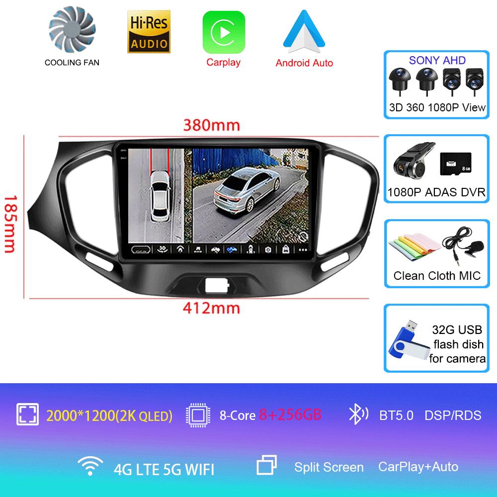 Для LADA Vesta Cross Sport 2015-2019 Беспроводная Carplay стереосистема с экраном 2DIN, Android 14, автомобильное радио, мультимедиа, навигация 4G