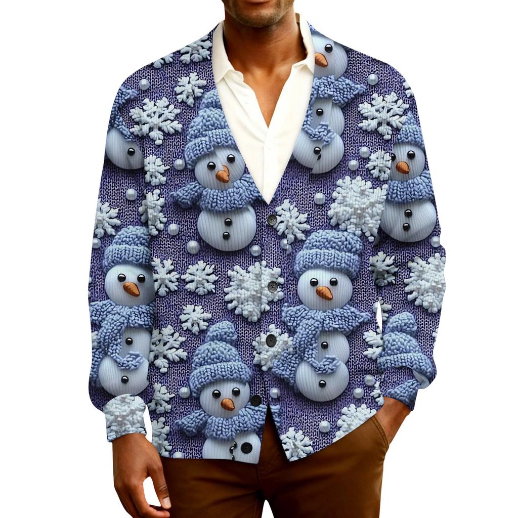 Мужской кардиган с длинным рукавом, рубчатой вязки