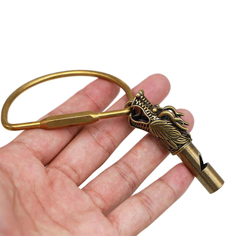 Сунь Укун Латунный свисток Украшения Брелок Подвеска Ретро Декоративные фигурки Голова дракона Медный свисток Сувенир Подвеска для автомобиля