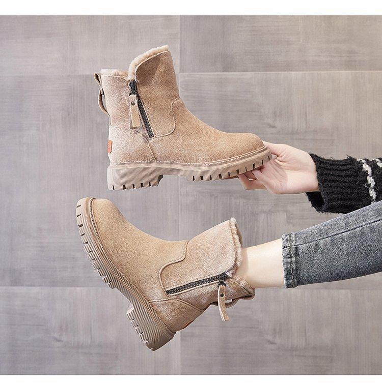 Сапоги на толстой подошве, женские зимние новые зимние сапоги с мягкой подкладкой, теплые короткие сапоги, большой размер 42