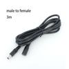 10x 0.5/1.5m/3m DC Male To Male Female Extension Connector Cable 18awg 2.1mmx5.5mm 5.5x2.5mm for 12V Power Adapter Cord Strip