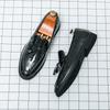 2024 Бренд Высокого Класса Мужские Туфли из Блестящей Кожи Роскошные Новые Лоферы с Массажной Подошвой для Повседневной Носки Работы Мужские Туфли на Плоской Подошве Простые Белые