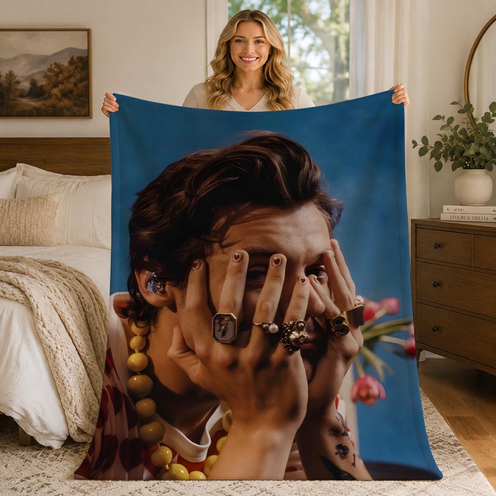 Singer H-Harry Styless Throw Blankets Soft Warm Flannel Blanket Bedding for Bed Living room Home Sofa