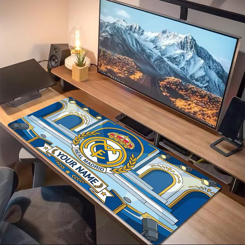 Real Madrid Print Cushion Non-slip Laptop Tablet Big Mousepad XXL Mat Mini PC Playmat With Lock edge