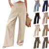 Women's Wide Leg Pants High Elastic Waisted In The Back Business Work Trousers Long Casual Pants