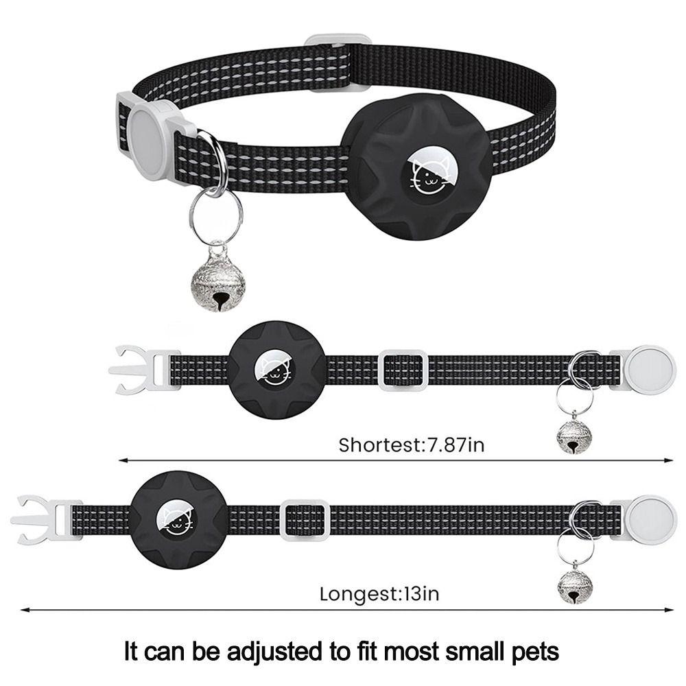 Cat Adjustable Reflective For Apple Airtags Holder Tracker Box Pet Collar Anti-lost Collar