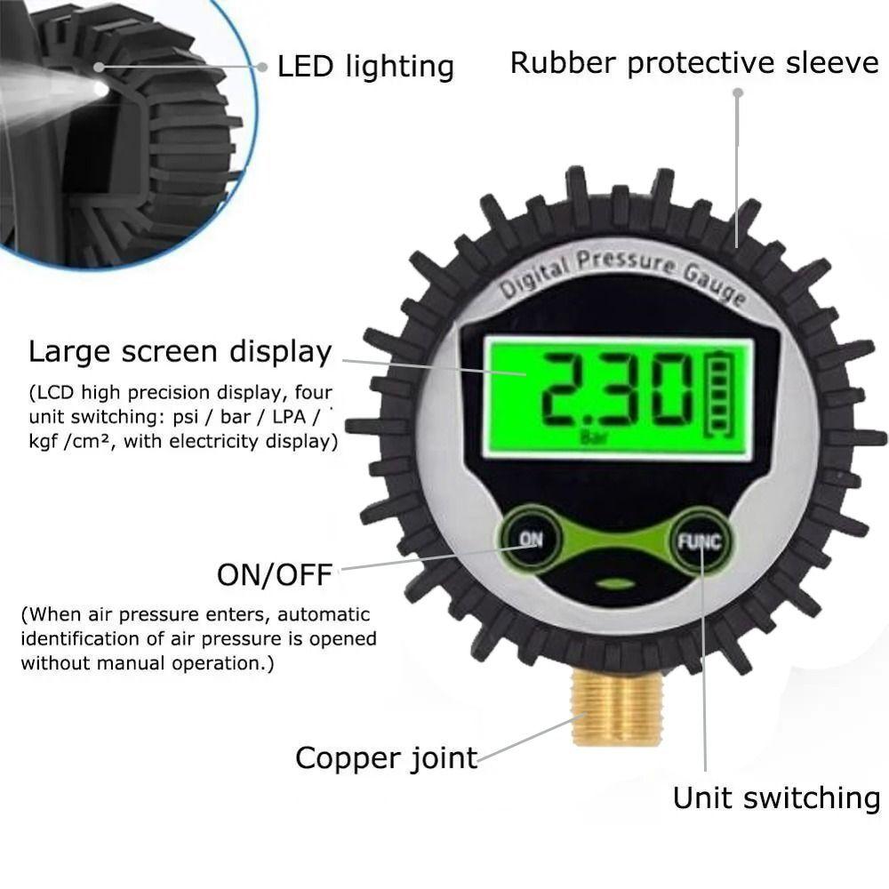 Светодиодный дисплей Цифровой манометр для шин ЖК-подсветка Манометр Новый тестер шин Велосипед