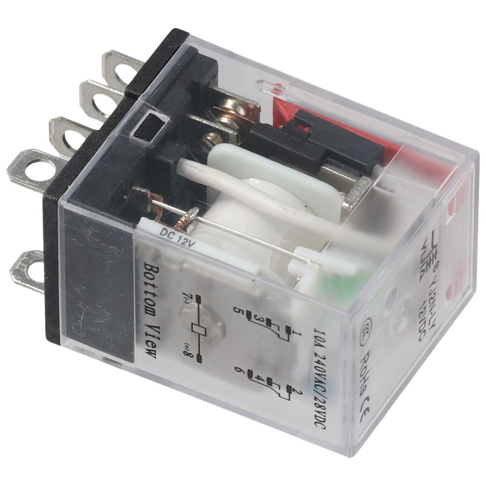 8-Pin 10 AMP Electromagnetic Power Relay Relay Coil Easy To Install DIN Rail System