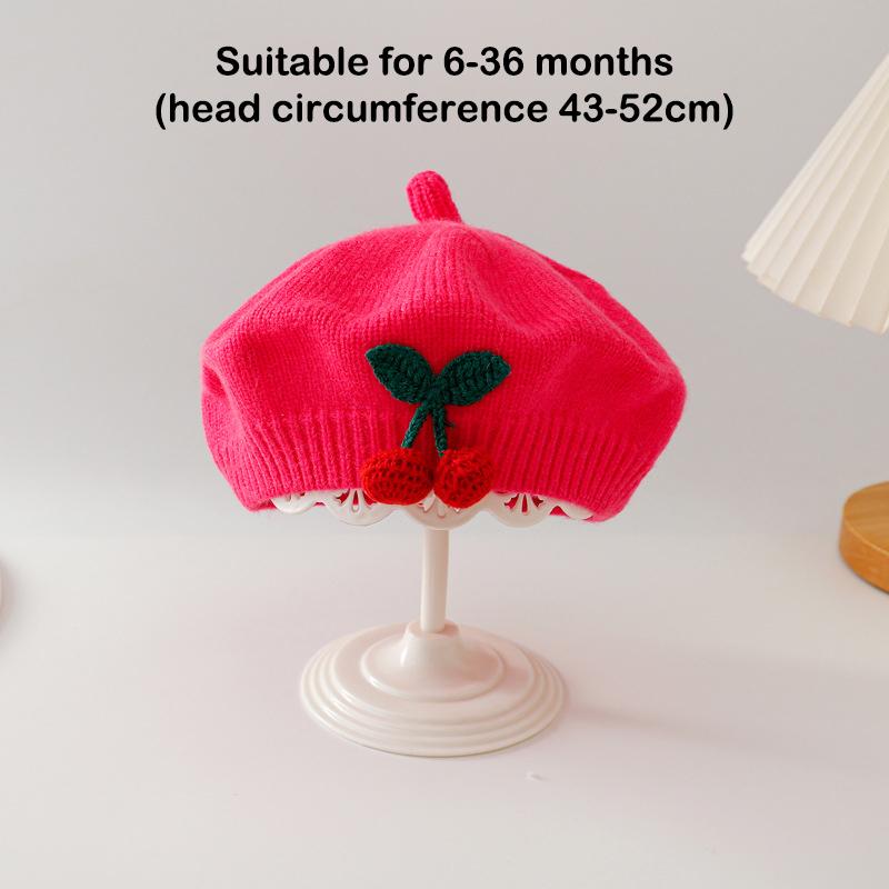 Милый детский вязаный берет вишневого цвета, детская зимняя теплая шапочка для малышей, детские шапочки, модная милая детская ветрозащитная шапка, подарки