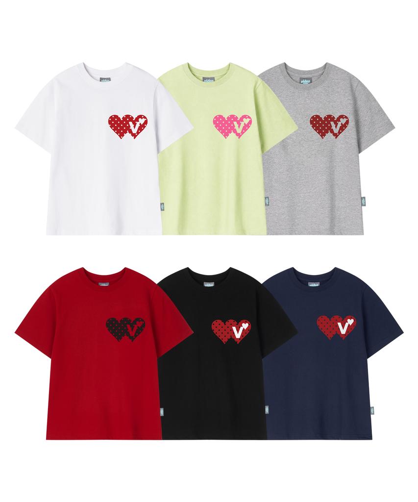 VIDEO JOCKEY Double Heart T-Shirt [Red]