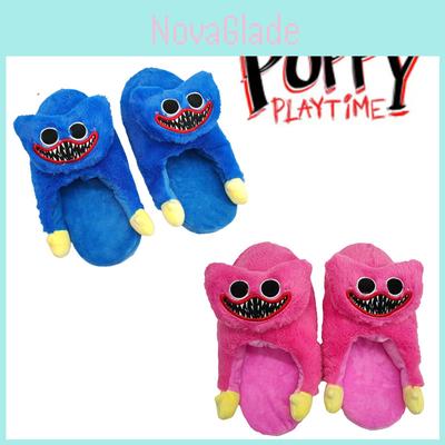 Плюшевые тапочки Huggy Wuggy из Poppy Playtime для взрослых и детей, мягкие и уютные, полузакрытый дизайн