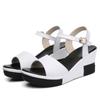 Women Platform Sandals Shoes Genuine Leather Ladies White  Flat Sneakers Shoe 2018 Summer Fashion Platform High Heel Footwear