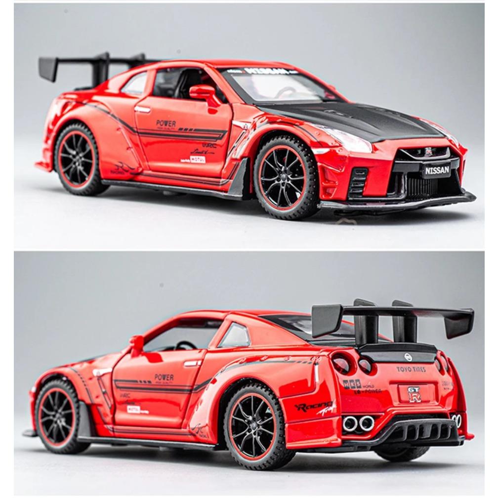 1/32 Nissan Skyline Ares GTR R34 R35 Alloy Sports Car Model Diecast Metal Toy Vehicles Car Model Simulation Collection Kids Gift