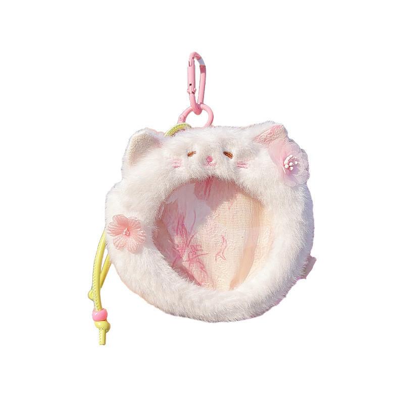 Cat Rabbit Sakura Bear Plush Keychain Animal Mini Coin Bag Cartoon Kids Gift