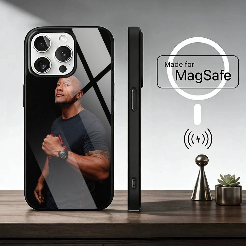 Актер Д-Дуэйн Д-Джонсон Чехол для телефона для iPhone 17, 16, 15, 14, 13, 12, 11 Plus, Pro Магнитный с беспроводной зарядкой MagSafe
