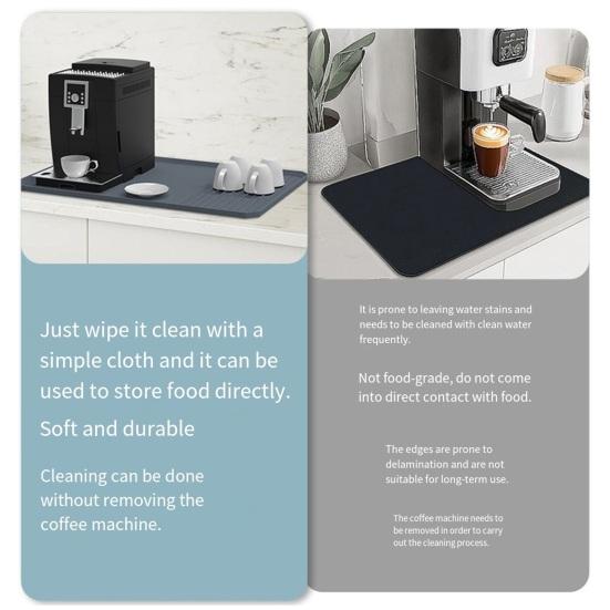 Силиконовый коврик для кофемашины Быстросохнущий Противоскользящий Прямоугольный Коврик для сушки посуды мисок тарелок столовой посуды Подставка на кухонную столешницу
