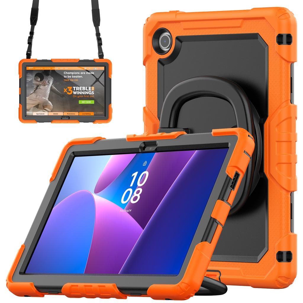 Для Lenovo Tab 10.1 (2025) TB-311XU/Tab TB311FU Чехол-подставка PC + Силикон Чехол для планшета с плечевым ремнем