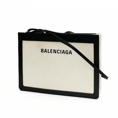 Темно-синяя сумка-кошелек 339937 2HH3N 9260, черная, через плечо [Balenciaga], женская, цвет не совсем белый [Товар]