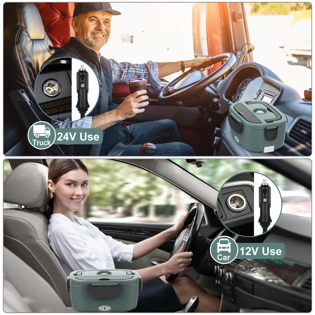 Электрический подогреватель для ланч-бокса 3 в 1, переносной термоконтейнер, герметичный, подогреваемый, подходит для взрослых, 12 В/24 В 110 В для обогрева автомобиля/дома
