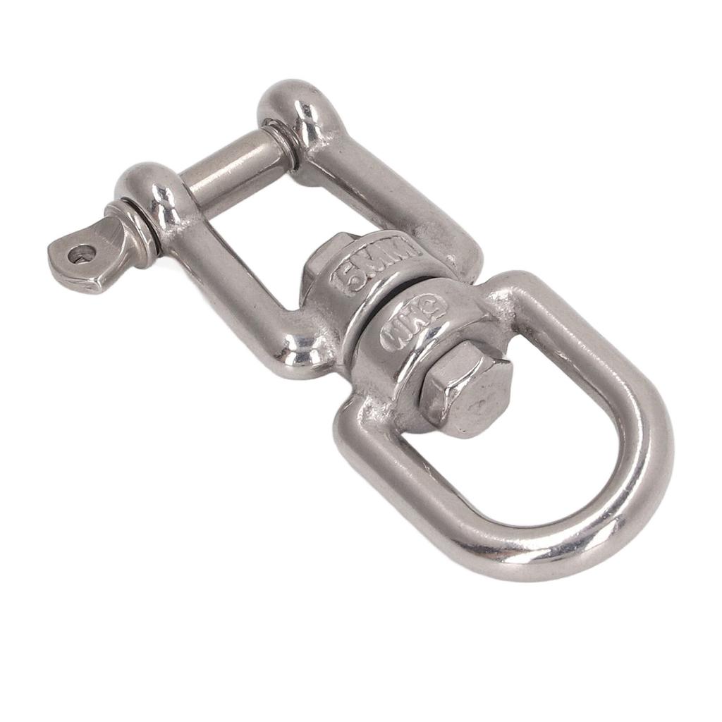 Double Jaw Shackle Professional Heavy Duty 304 Stainless Steel Rolling Shackle Device for Swing Climbing Rope 5mm 0.20in
