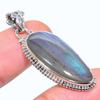 Подвеска из натурального лабрадорита из стерлингового серебра 925 пробы 1,73 дюйма l0T19