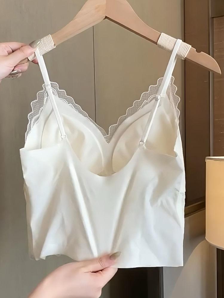 Lace Sling Bras Long Underwear With Pad Women Inner Vest Summer One Piece Bras Workout Street Wear Tank Tops Fashion Lady Sexy Tops