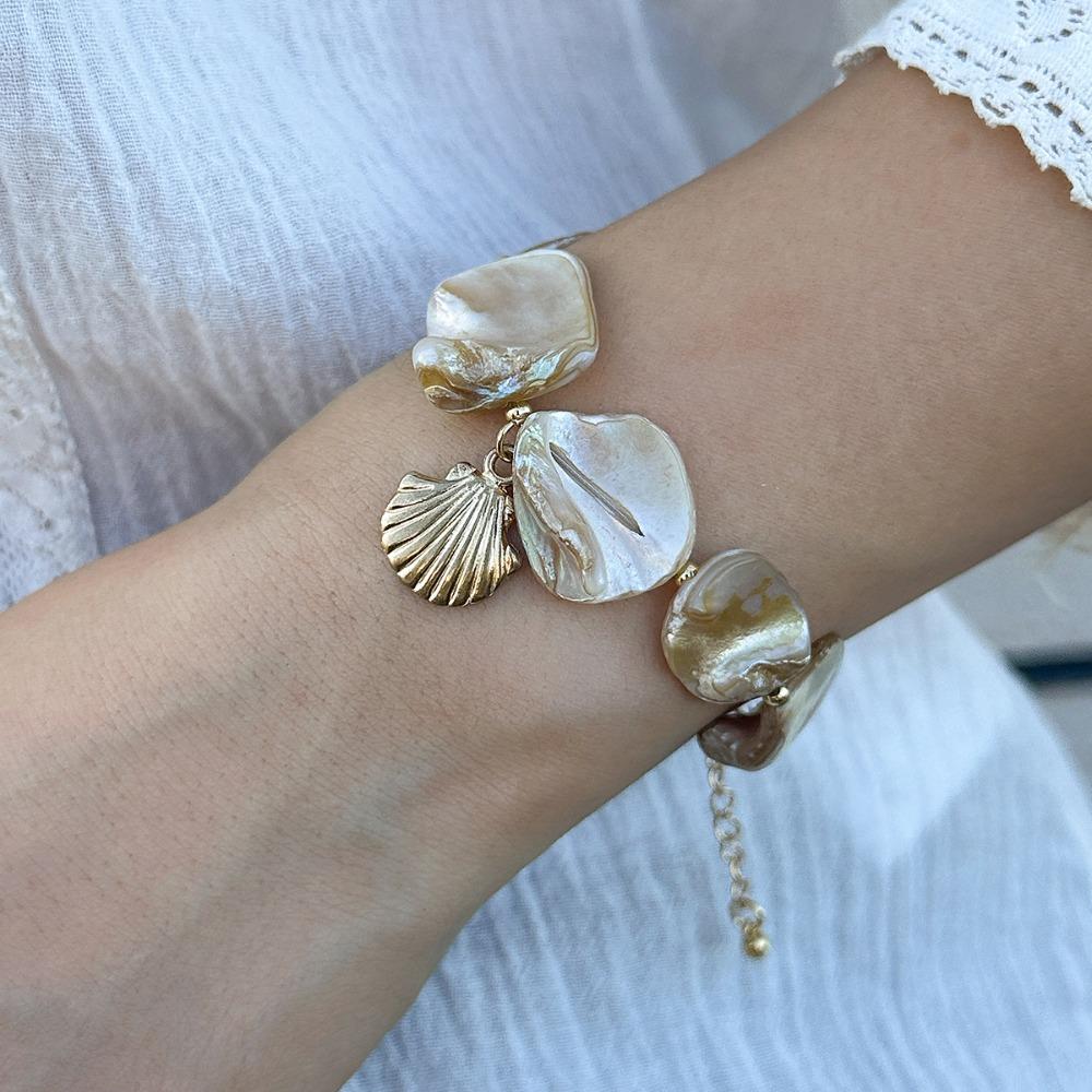 Starfish Beaded Chain Bracelet Colorful Bohemian Geometry Bangle Luxury Pearl Bracelet Party