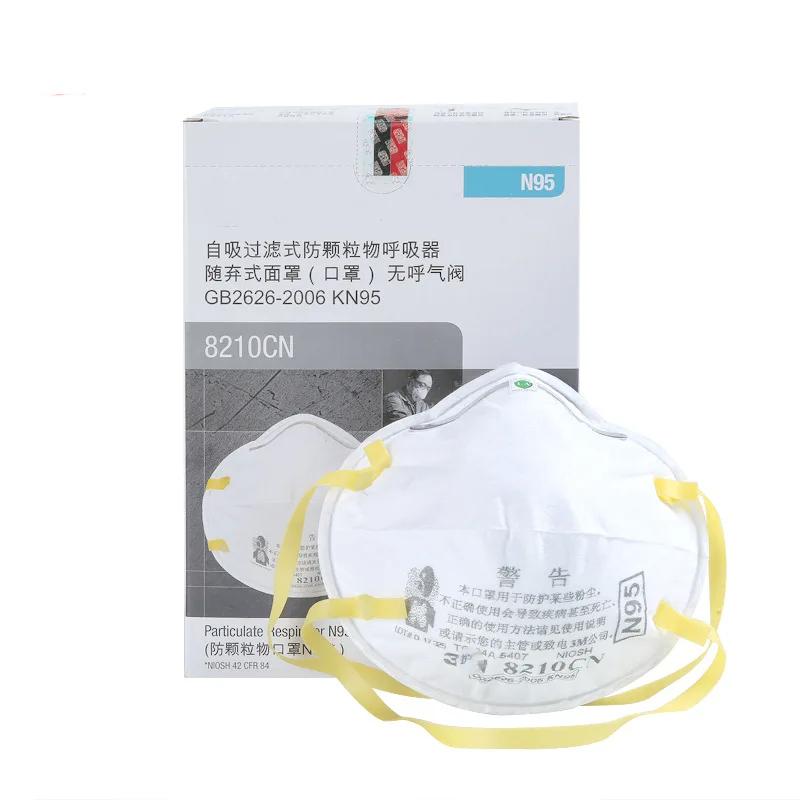 3M 8210CN N95 Защитные маски KN95 8210 Сертификат NIOSH против PM2.5 Чашка Промышленное здравоохранение Противотуманная маска 8210CN Оголовье