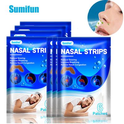 Sumifun 6/12 шт. Дышащие назальные полоски Пластыри против храпа Облегчают заложенность носа Насморк Спите правильно Лучше дышите Пластырь