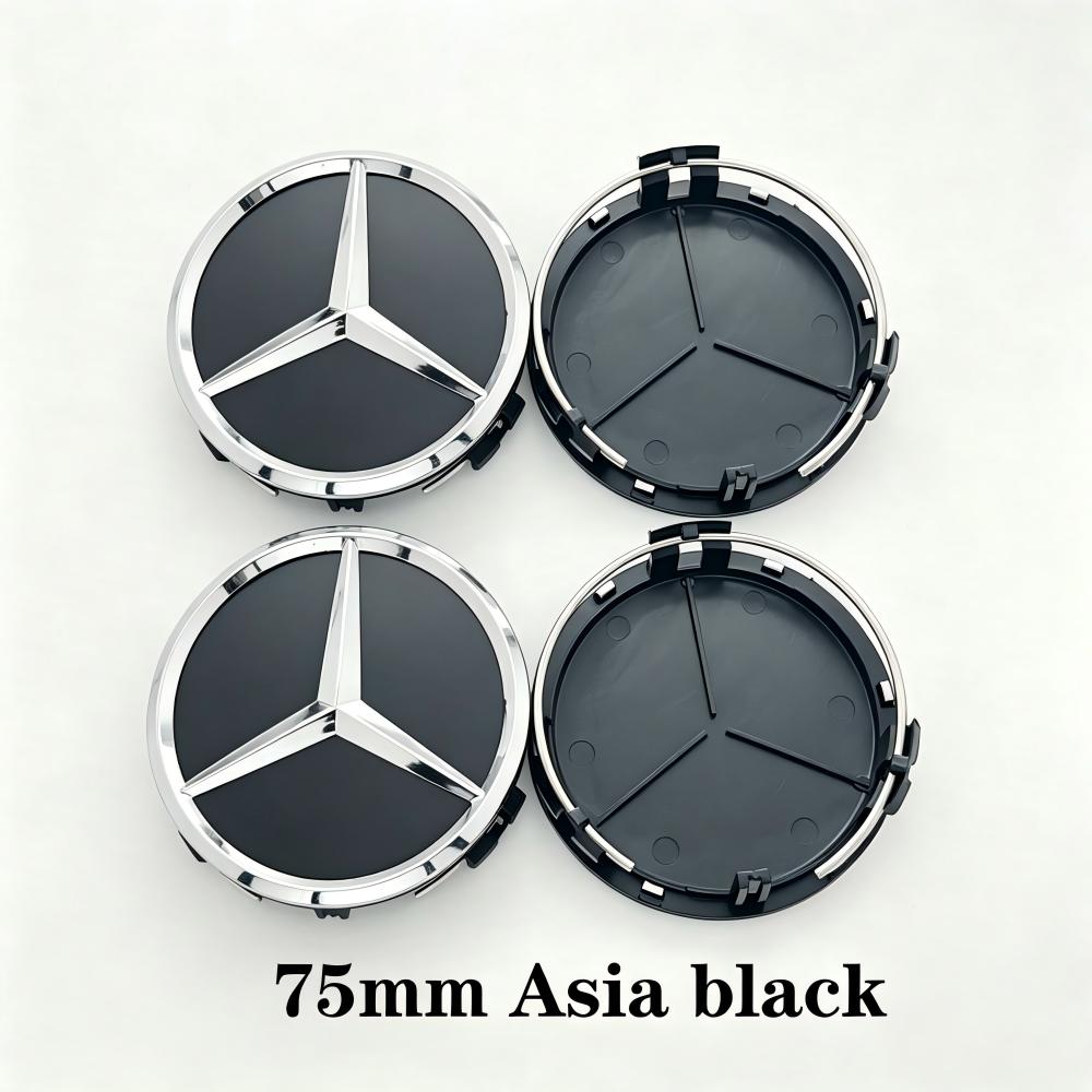 For Mercedes Benz 4Pcs 75mm Car Wheel Center Cap Hub Covers Badge For Mercedes Benz AMG B/C/E/S Class C43 C63 E43 E53 E63 GLC GLK CLA Accessories ra2