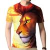 Мужская летняя модная футболка с коротким рукавом, 3D-футболка для отдыха, быстросохнущая, с принтом в виде головы льва, геометрическим узором, футболка больших размеров