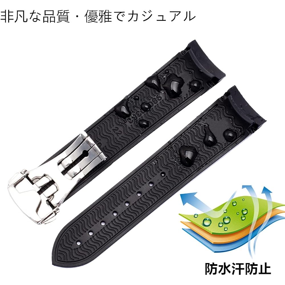 [Nywing] Watch Strap 20mm 22mm Omega Silicone Rubber Waterproof D Buckle Watch Band Watch Strap C...