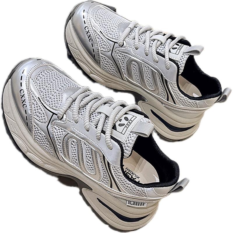 Весенние и осенние модные спортивные туфли Daddy Shoes, легкие и простые, 2024, новые, увеличивающие рост, повседневные, универсальные, трендовые кроссовки для женщин