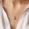 14k Gold Turquoise Necklace, Natural Turquoise Pendant, Blue Gemstone Jewelry
