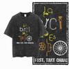 G Acid Washed Black Cotton Unisexs Vintage MTB bike Graphic Tshirt   Streetwear Big Size Cool Oneck Unisexs Tee Tshirt