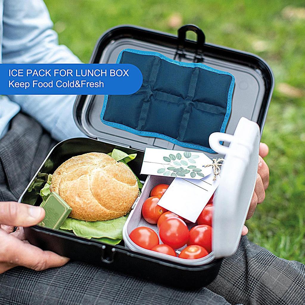 Многоразовый пакет со льдом-охладителем для ланч-боксов, пакет с холодным гелем, компактные моющиеся пакеты с ледяным гелем для кемпинга, пеших прогулок, пляжа, активного отдыха