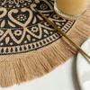Винтажные Пасторальные Круглые Хлопково-Льняные Подставки под Посуду Ручной Работы Джутовые Кисточки Мягкие Нескользящие Коврики для Стола Подставки под Вазы Аксессуары