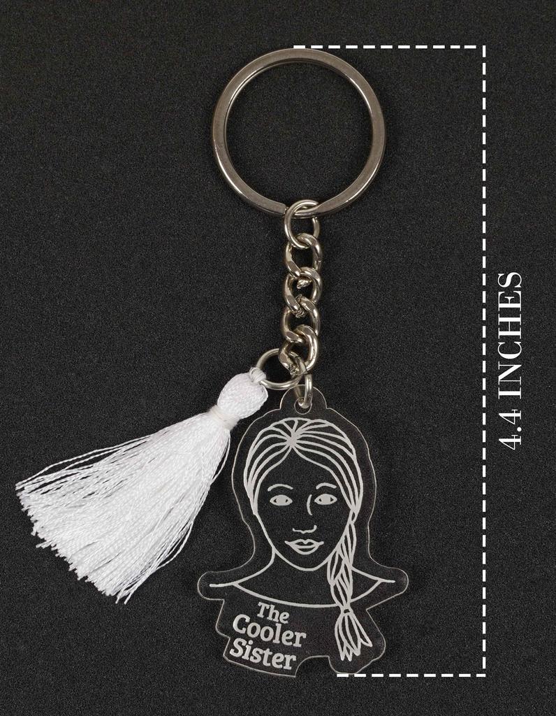 Inkdotpot Key Chain For Sister Engraved Acrylic Key Holder Housewarming Gift