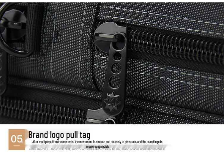 Мужской деловой портфель большой вместимости: Износостойкая компьютерная сумка через плечо из ткани Оксфорд