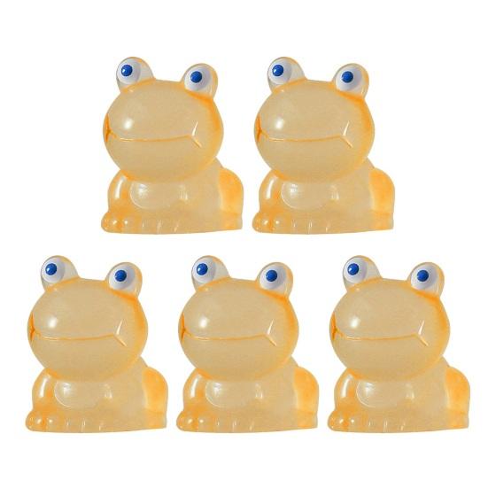 5Pcs Frog Ornaments Vivid Image  Resin Miniature Landscape Ornament Colorful Glow-in-the-Dark Frog Home Supplies