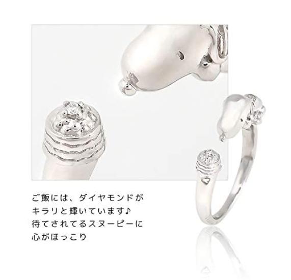 Кольцо Счастье Снупи по размеру Кольцо с бриллиантом Серебро СНУПИ [Jplus] #11 (Эквивалент 9-13