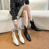 Западные ковбойские сапоги женские осень и зима новые ретро заостренный толстый каблук маленькие короткие сапоги женские задняя молния ботинки Мартина женские