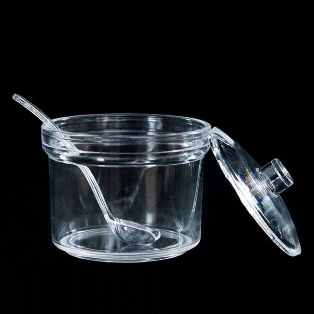 Anti-fall Acrylic Sugar Bowl Transparent Condiment Container Durable Seasoning Jar  Dining Table