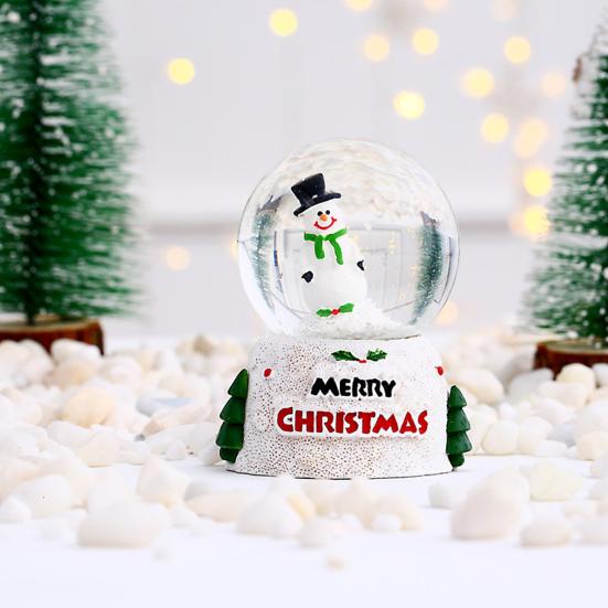 Christmas Snow Globe with Colorful Lighting Lovely Shape Desktop Decor Santa Claus Snowman Glass Ball Ornament Children Gift
