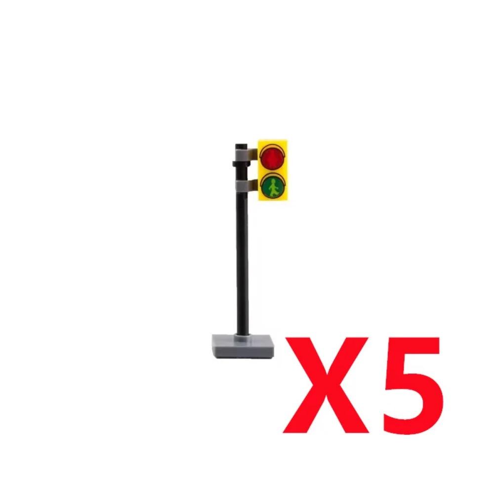 City Street Series Building Blocks Accessories Rail Transit Train Signal Light Railings Brick Toilet Flower Bed Phone Box Toy